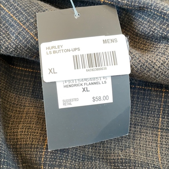 HURLEY Hendricks Flannel Red Large & XL Warm New - Picture 7 of 9